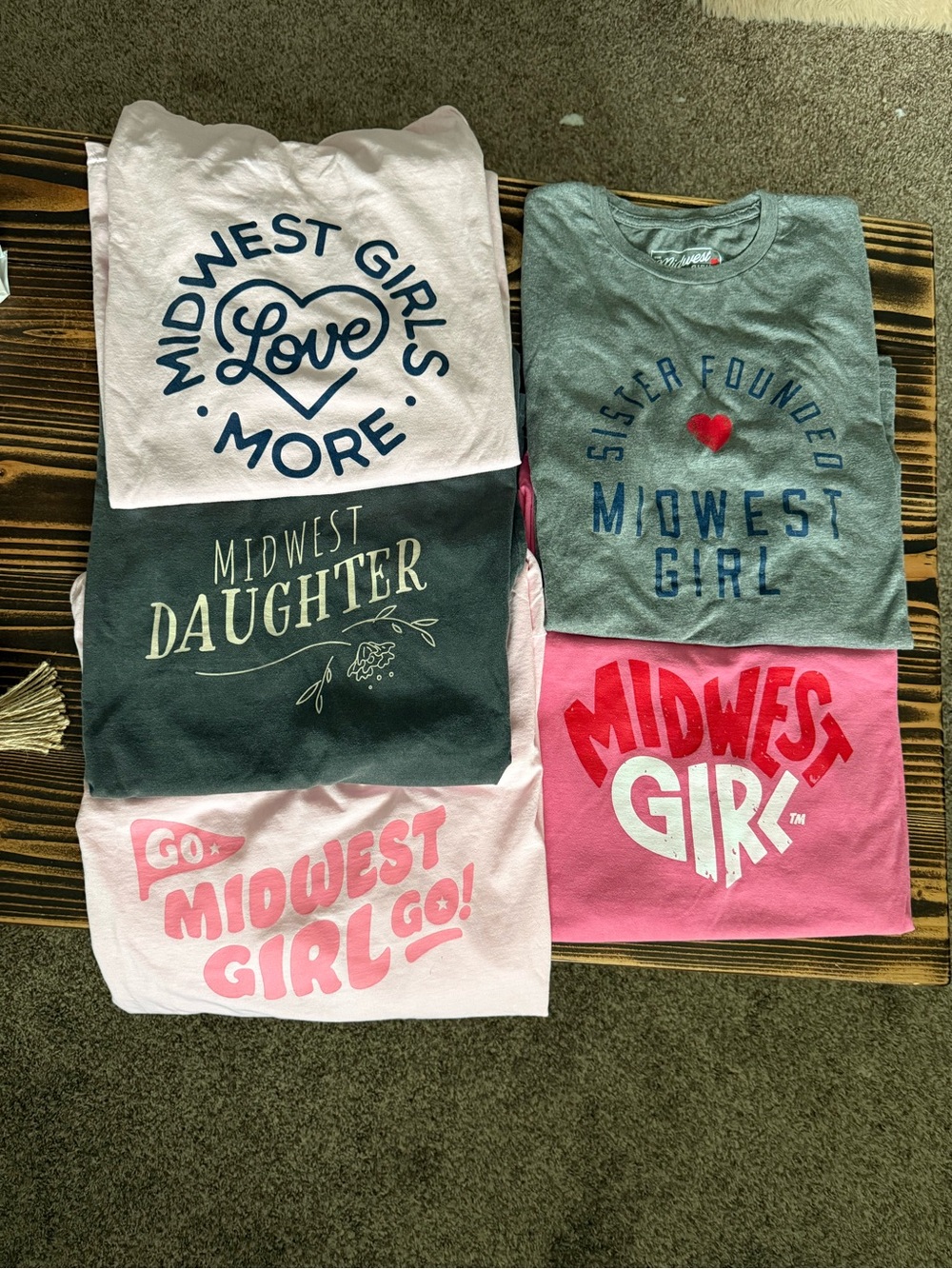 Midwest Girl Pink & Gray Graphic long sleeves - Casual Everyday Tops